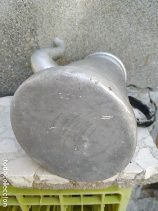 Antig&uuml;edades: Cafetera de aluminio antigua con marca - Foto 4