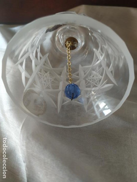 Antigüedades: Preciosa campana de cristal de Bohemia tallado. Checoslovaquia. Nueva - Foto 4 - 295362463