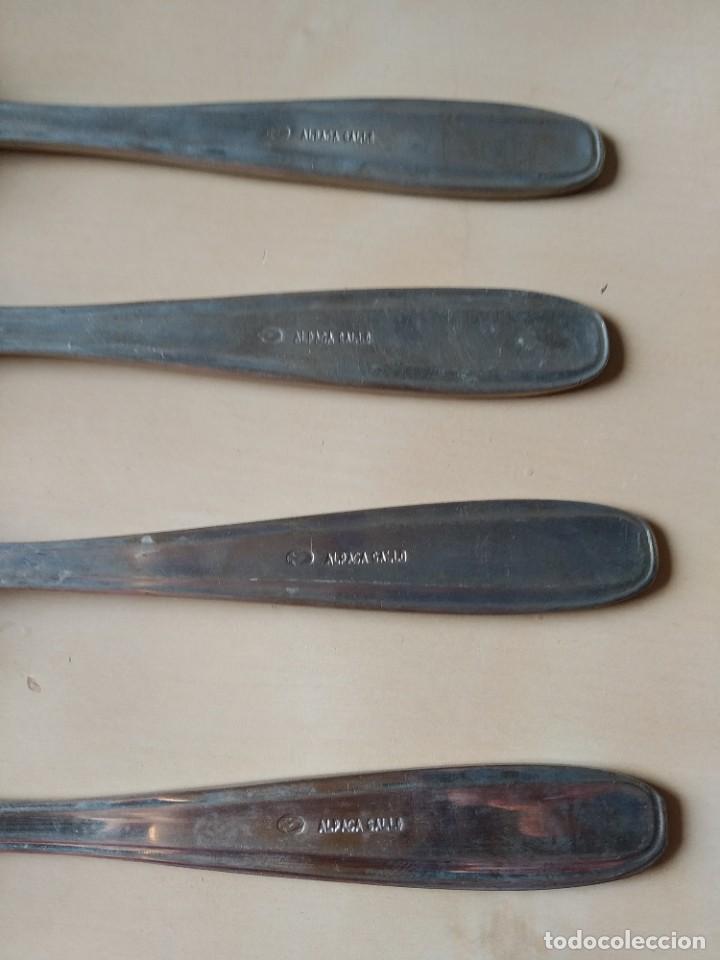 Antig&uuml;edades: Antiguas cucharas Gallo, de alpaca. - Foto 3