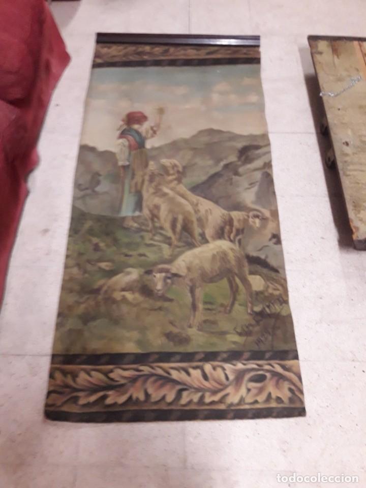 Antig&uuml;edades: Tapiz pintado a mano - Foto 3
