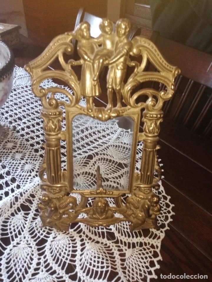 Antig&uuml;edades: Marco fotos bronce querubines - Foto 1