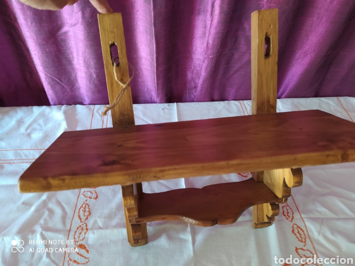Antig&uuml;edades: Estanter&iacute;a de madera 40x17x45 - Foto 5