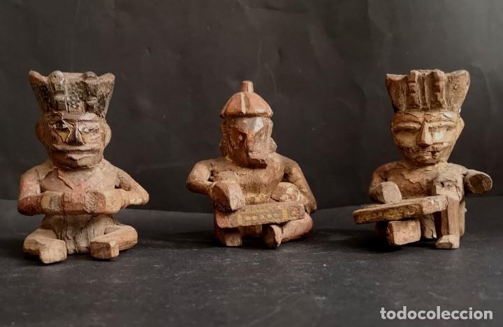 Antig&uuml;edades: Trio musical de madera policromada - Foto 2