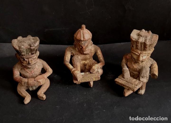 Antig&uuml;edades: Trio musical de madera policromada - Foto 1