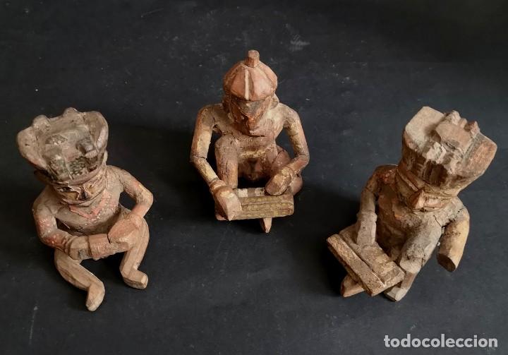 Antig&uuml;edades: Trio musical de madera policromada - Foto 5