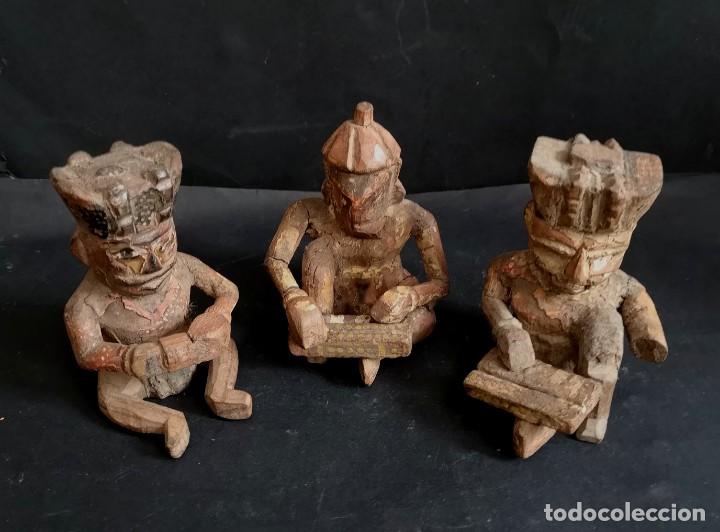 Antig&uuml;edades: Trio musical de madera policromada - Foto 6