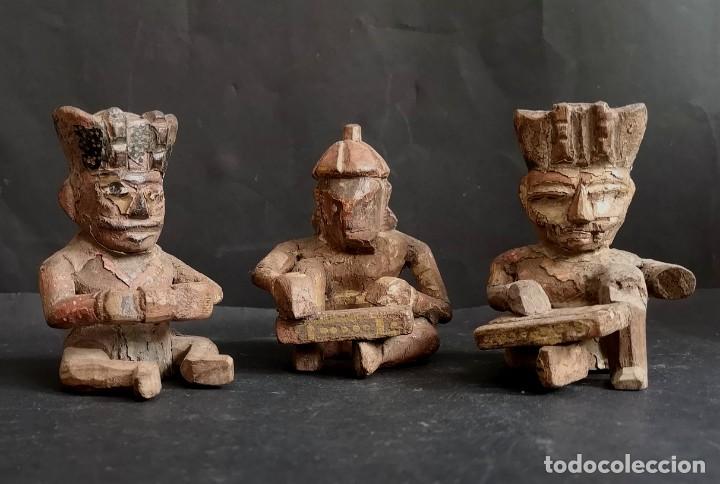Antig&uuml;edades: Trio musical de madera policromada - Foto 7