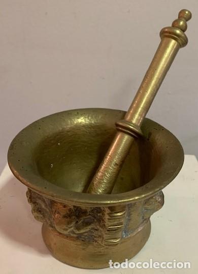Antig&uuml;edades: Almirez de bronce siglo XIX - Foto 1