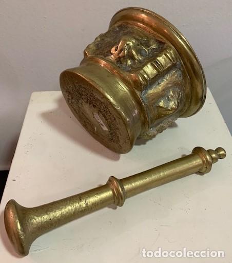 Antig&uuml;edades: Almirez de bronce siglo XIX - Foto 4