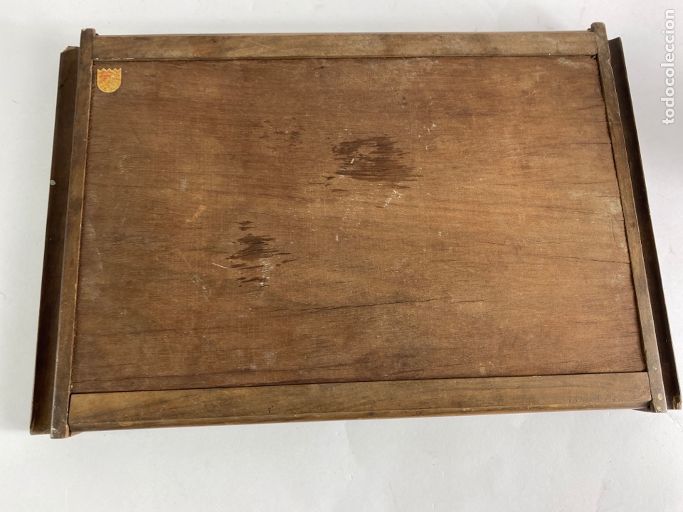 Antig&uuml;edades: BANDEJA DE MADERA CON MARQUETERIA. S.XX. - Foto 4