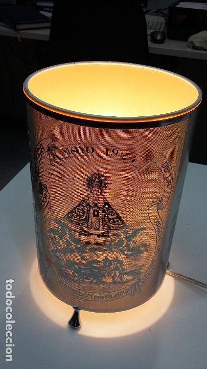 Antiquit&auml;ten: LAMPARITA DECORATIVA CON LUZ CONMEMORATIVA DE LA CORONACION DE 1924 VIRGEN DE LIDON CASTELLON