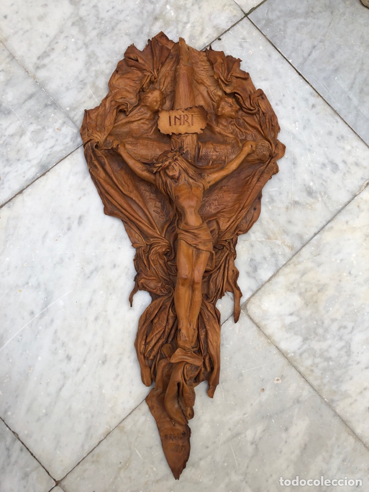 Antig&uuml;edades: Cristo hecho en cuero, 93 cm - Foto 2
