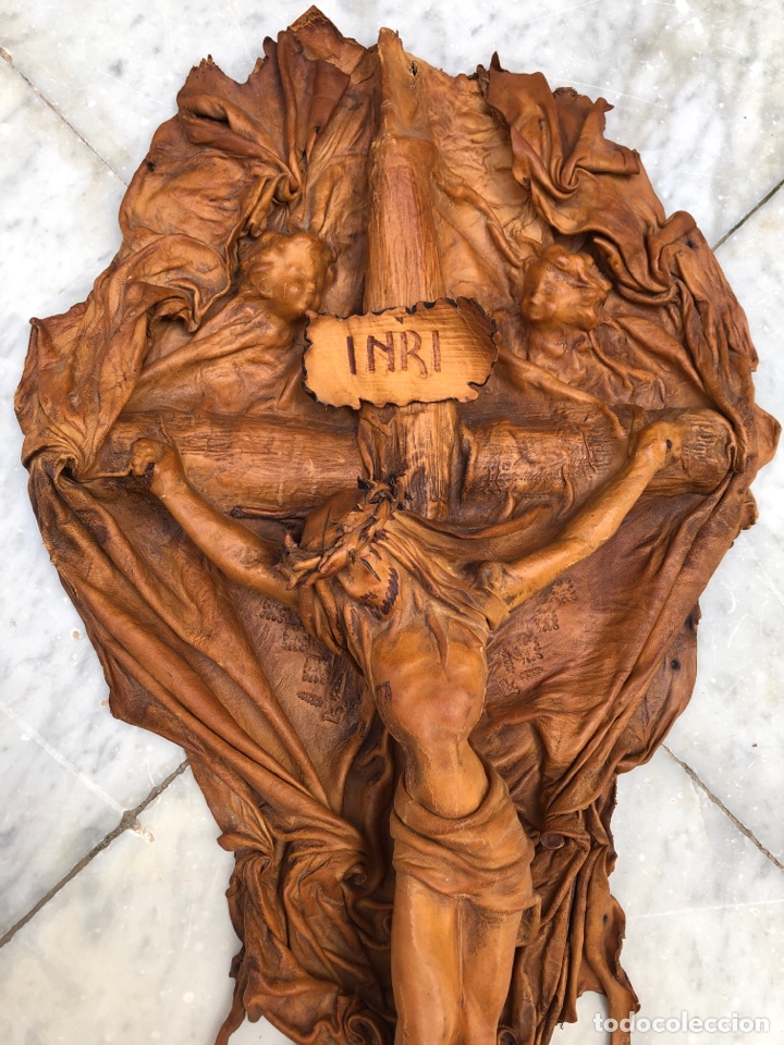 Antig&uuml;edades: Cristo hecho en cuero, 93 cm - Foto 3