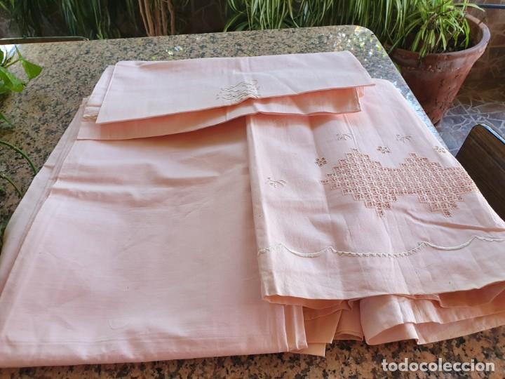 Antig&uuml;edades: antiguo juego de sabanas de 90 - Foto 1