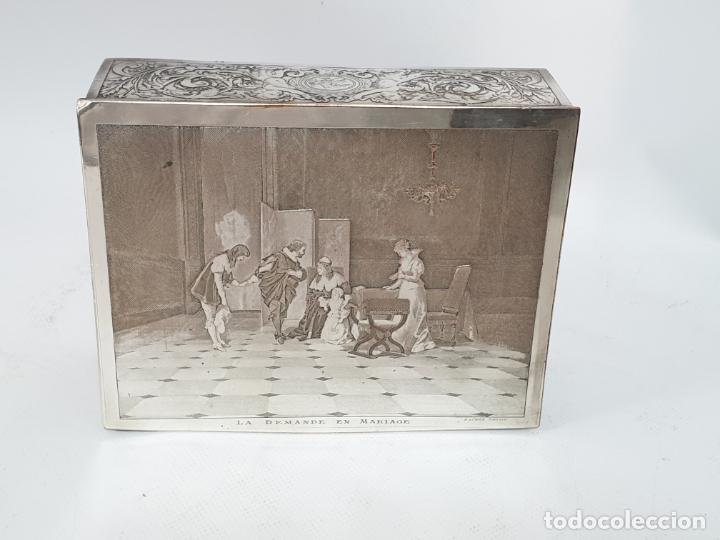 Antig&uuml;edades: caja francesa plateado XIX