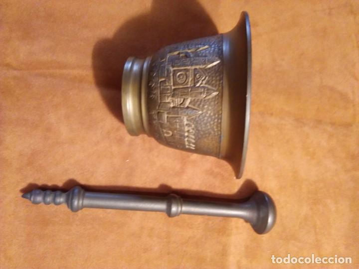 Antig&uuml;edades: MORTERO DE BRONCE CON GRABADOS DE MALLORCA - Foto 3