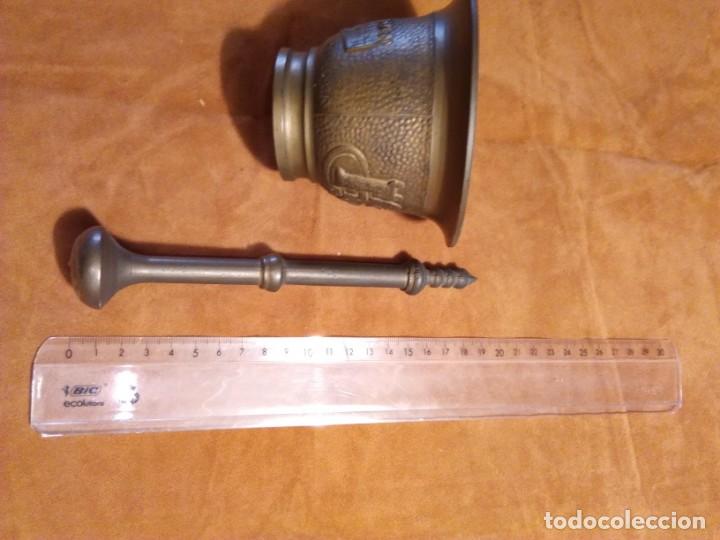 Antig&uuml;edades: MORTERO DE BRONCE CON GRABADOS DE MALLORCA - Foto 7