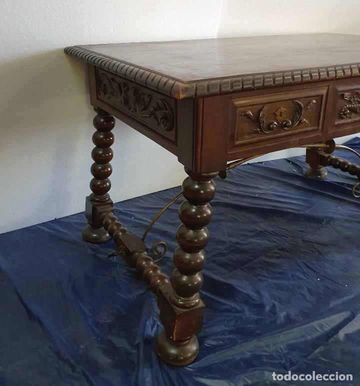 Antig&uuml;edades: ANTIGUA MESA DESPACHO CON FORJA - Foto 5
