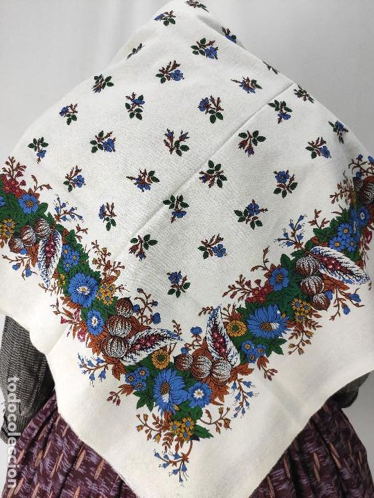 Antig&uuml;edades: Indiana, pa&ntilde;uelo de algod&oacute;n estampado en azul - Foto 3