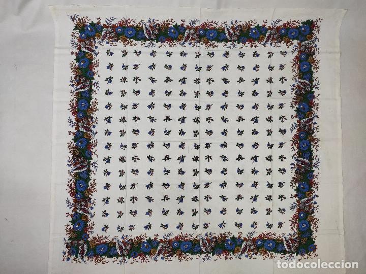 Antig&uuml;edades: Indiana, pa&ntilde;uelo de algod&oacute;n estampado en azul - Foto 4