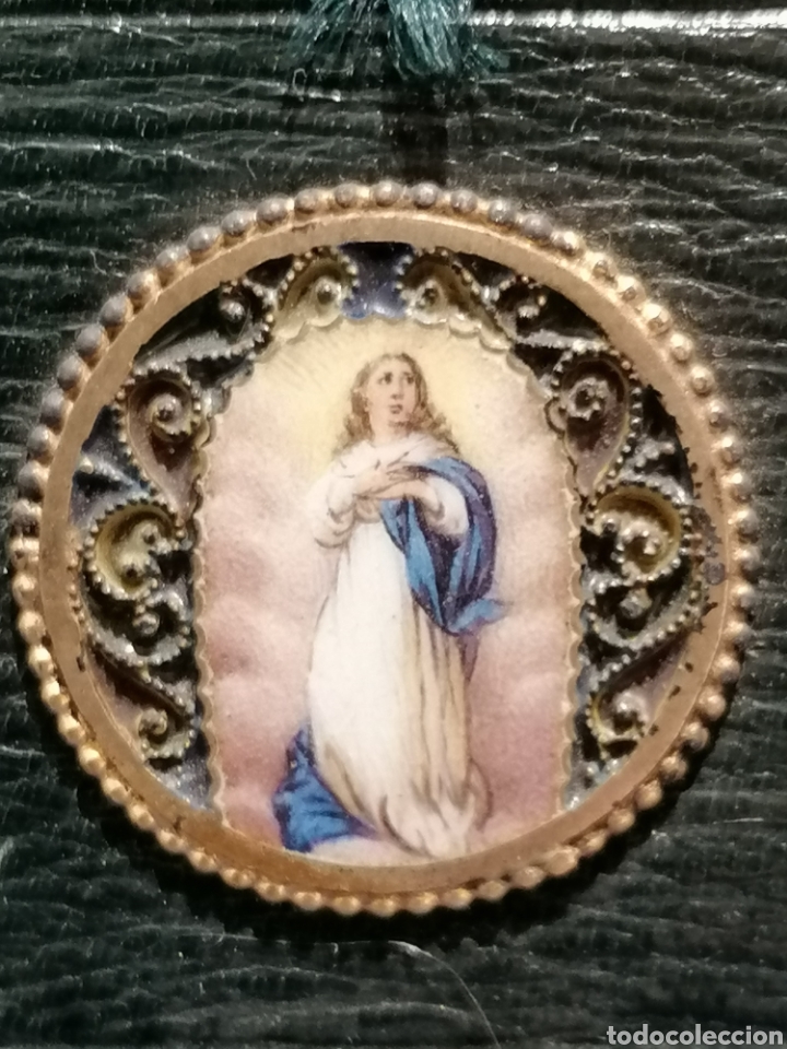 Antig&uuml;edades: VIRGEN PINTADA, CON ESMALTES. EN ESTUCHE DE BOLSILLO - Foto 2