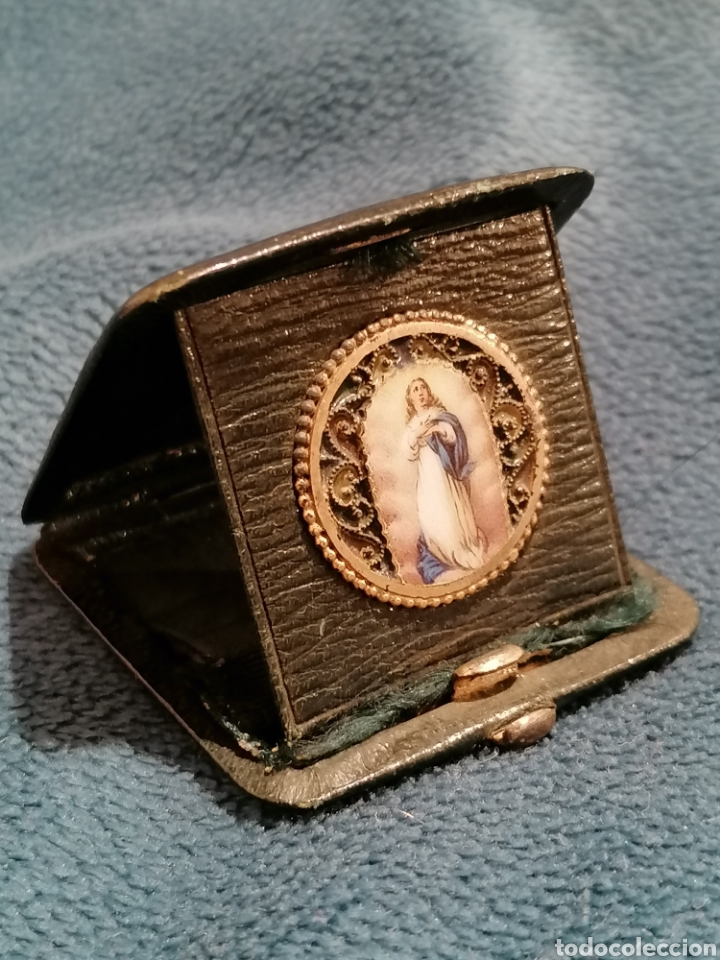 Antig&uuml;edades: VIRGEN PINTADA, CON ESMALTES. EN ESTUCHE DE BOLSILLO - Foto 4