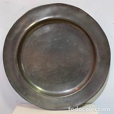 Antig&uuml;edades: PLATO DE ESTA&Ntilde;O CON LA MARCA ETAIN PUR - Foto 1