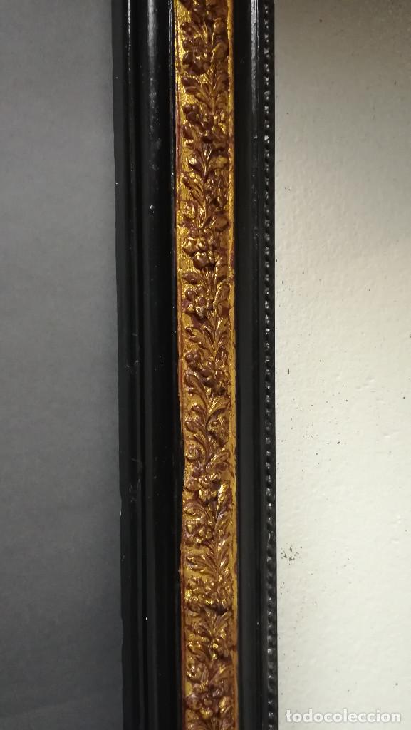 Antig&uuml;edades: ESPEJO RECTANGULAR INGLES NEGRO Y DORADO - Foto 13