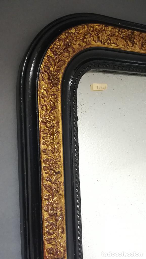 Antig&uuml;edades: ESPEJO RECTANGULAR INGLES NEGRO Y DORADO - Foto 14