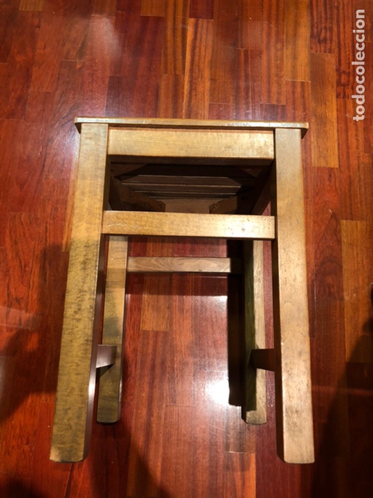 Antig&uuml;edades: Taburete robusto antiguo. Hecho a mano. - Foto 3