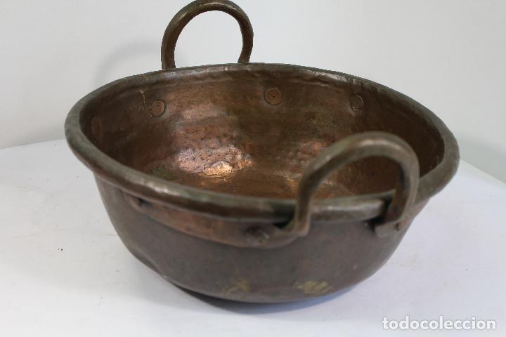 Antig&uuml;edades: perol antiguo de cobre - Foto 1