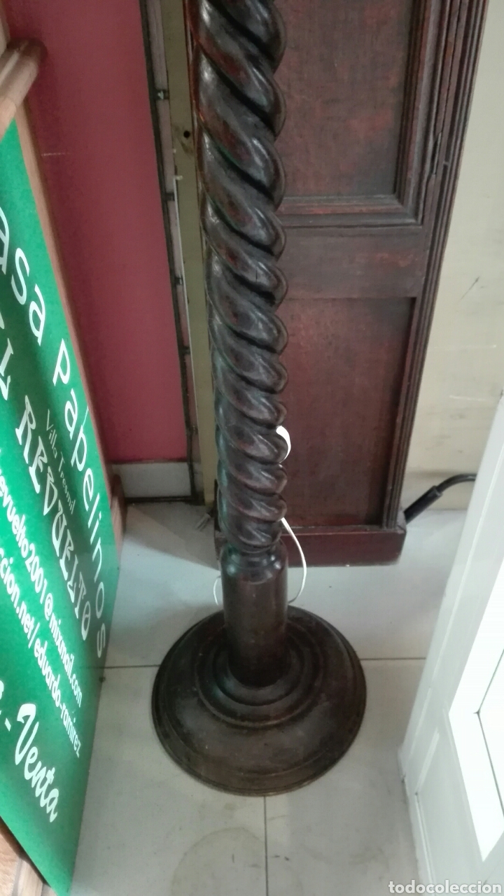 Antig&uuml;edades: Lampara de pie, madera torneada. REF-8378 - Foto 3
