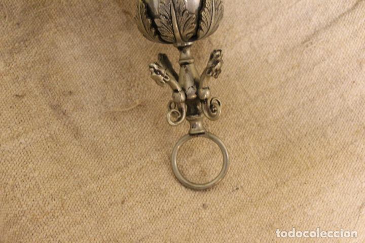 Antig&uuml;edades: lampara de iglesia plateada - Foto 2