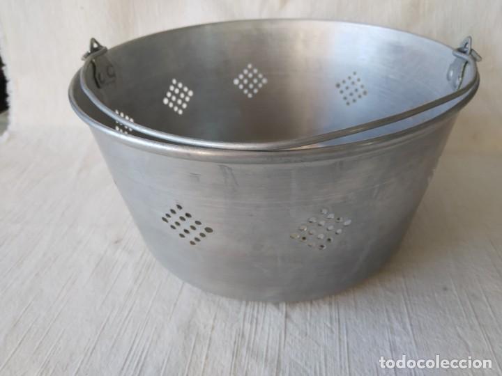 Antig&uuml;edades: ESCURRIDORA - ESCURRIDOR DE CESTA DE ALUMINIO - *R - Foto 2