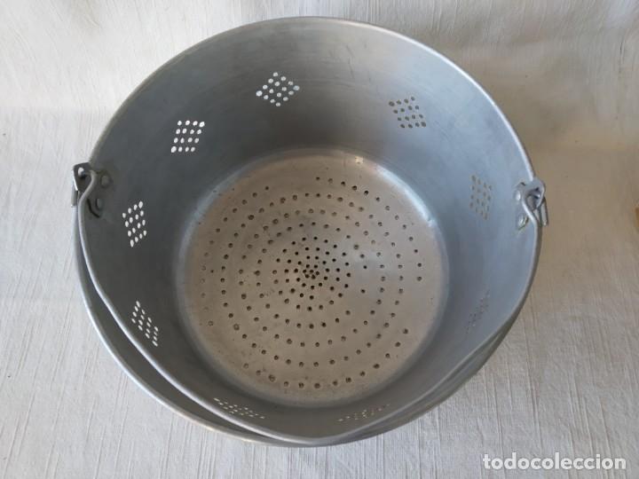 Antig&uuml;edades: ESCURRIDORA - ESCURRIDOR DE CESTA DE ALUMINIO - *R - Foto 3