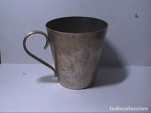Antiquit&auml;ten: VASO DE METAL PLATEADO PARA NI&Ntilde;OS. TEDDY BEAR. INGLATERRA. A&Ntilde;OS 20.