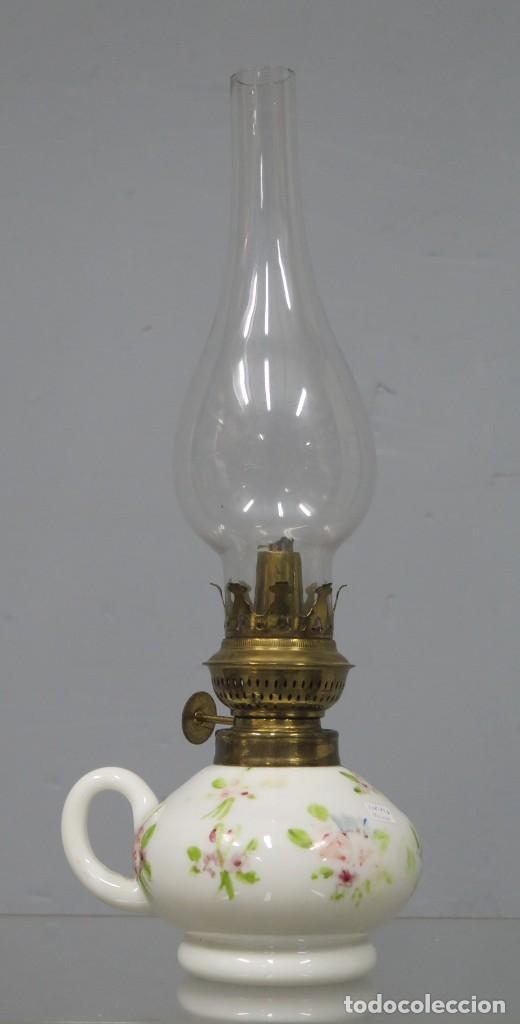 Antig&uuml;edades: ANTIGUO QUINQUE DE OPALINA. PATENTADO V.M - Foto 1
