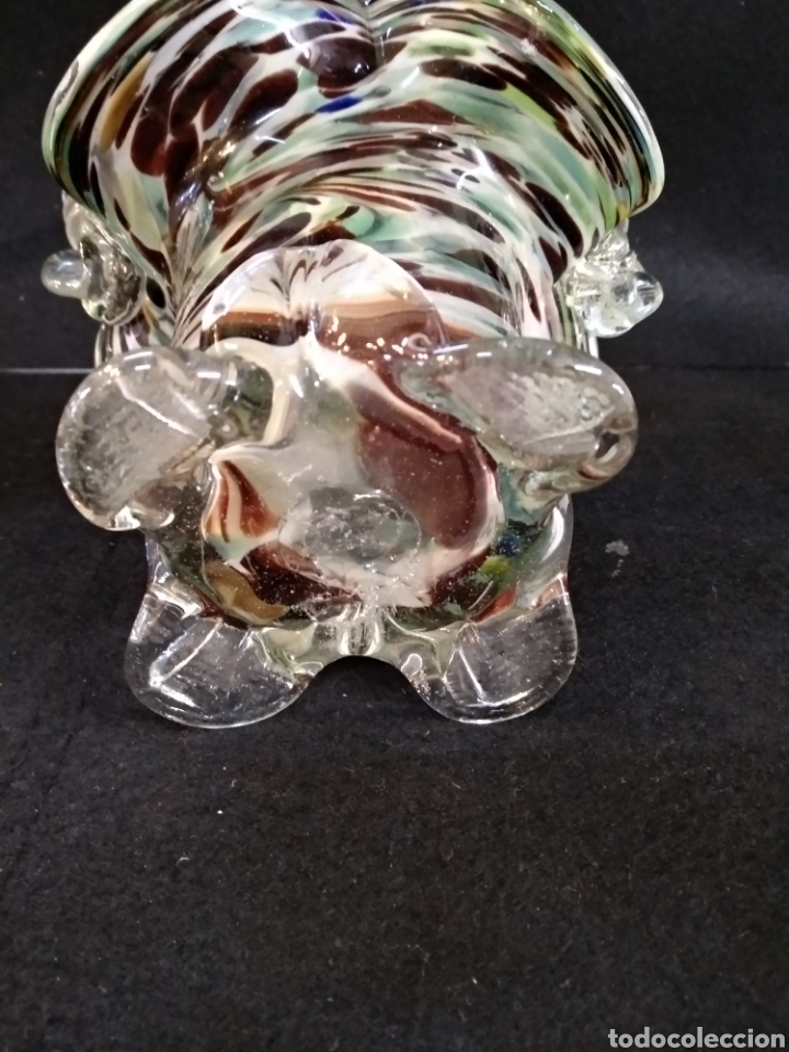 Antig&uuml;edades: Cesta de cristal de Murano. Unos 25cm - Foto 5
