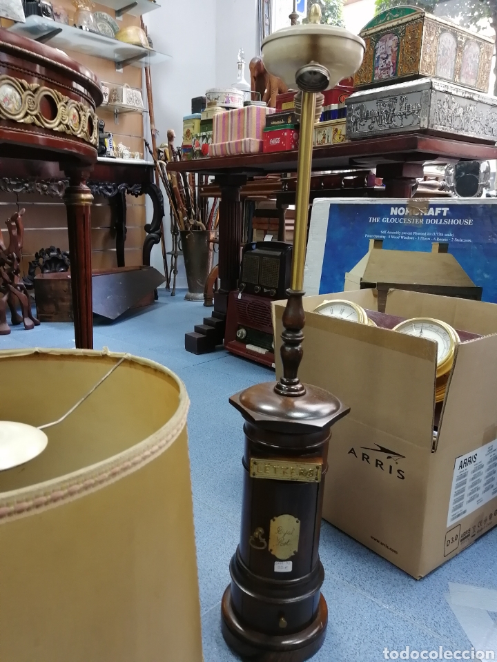 Antig&uuml;edades: L&aacute;mpara madera forma de buz&oacute;n - Foto 7