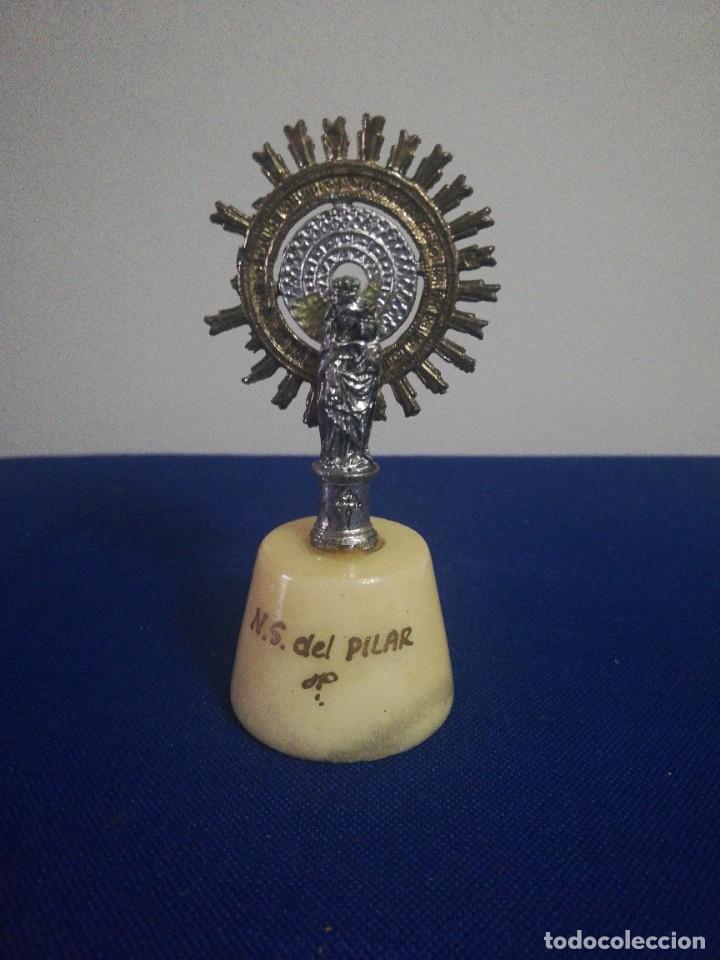 Antig&uuml;edades: Figura devocional nuestra se&ntilde;ora del pilar - Foto 1