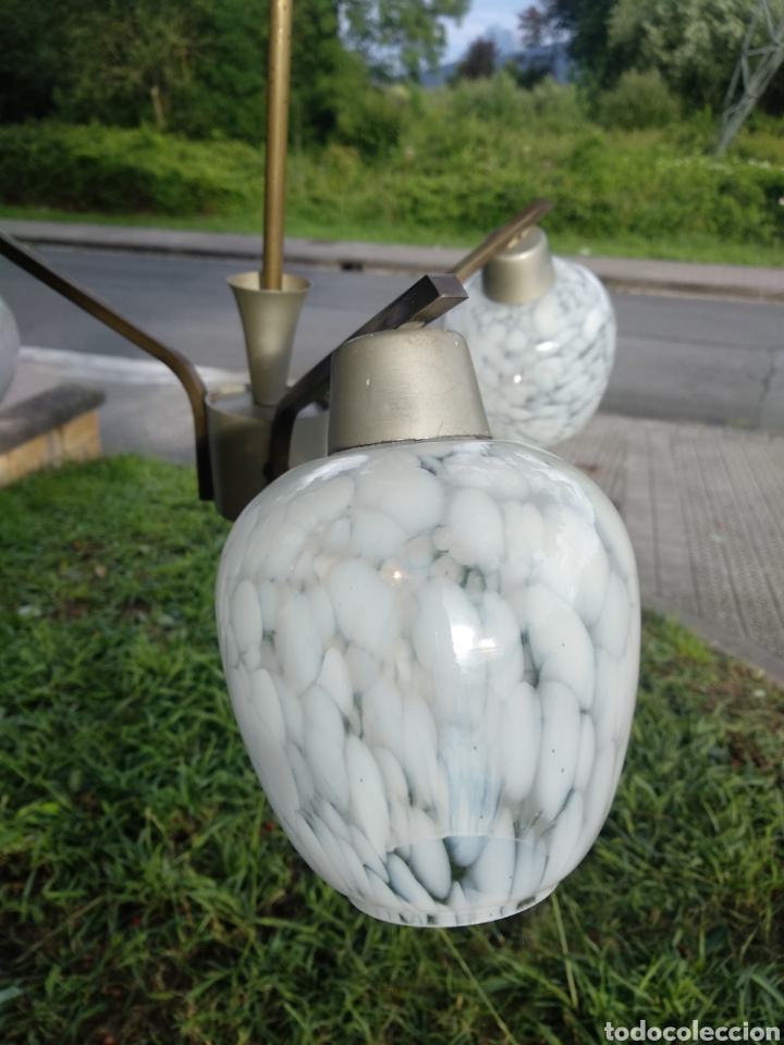 Antig&uuml;edades: L&aacute;mpara 3 tulipas murano - Foto 3