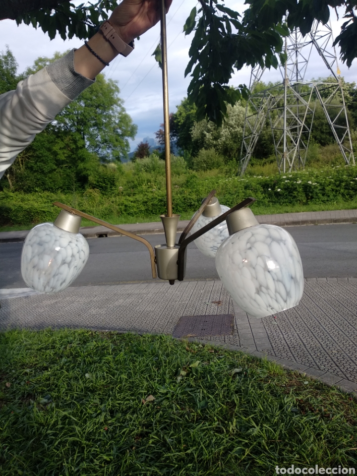 Antig&uuml;edades: L&aacute;mpara 3 tulipas murano - Foto 6