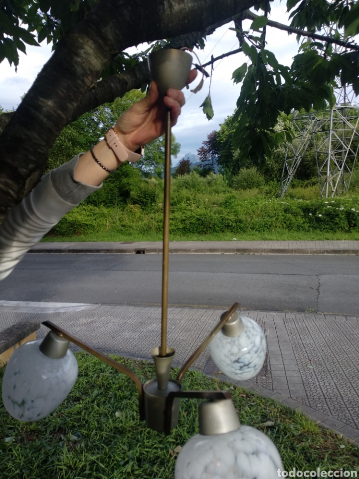Antig&uuml;edades: L&aacute;mpara 3 tulipas murano - Foto 7