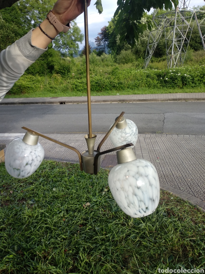 Antig&uuml;edades: L&aacute;mpara 3 tulipas murano - Foto 1