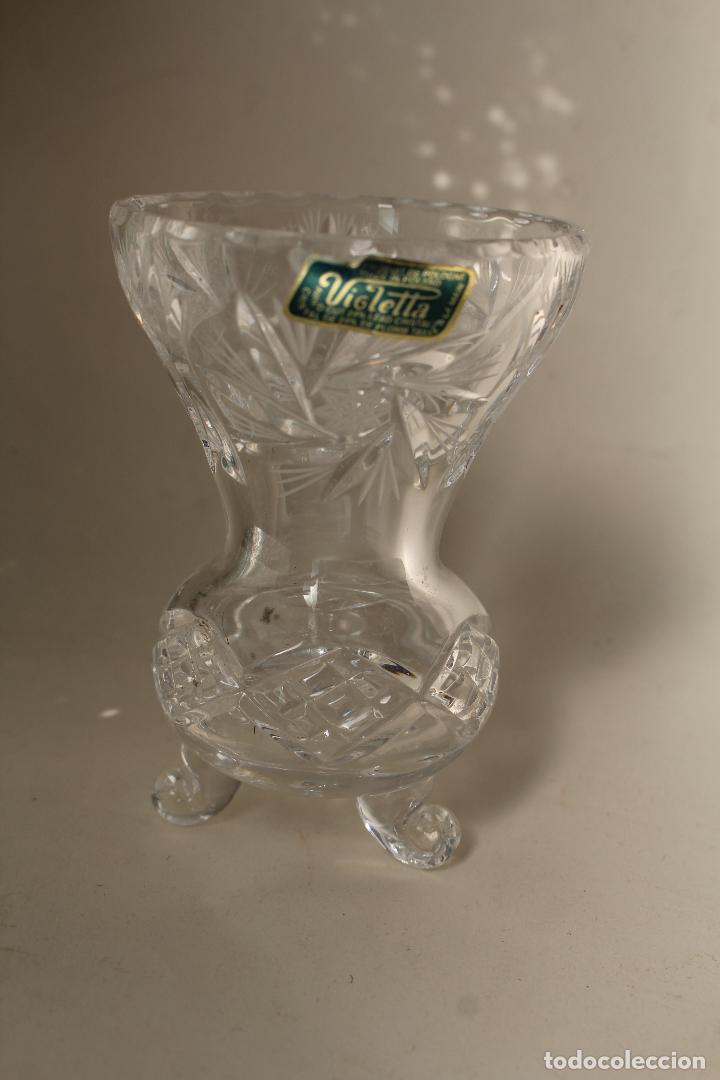 Antiquit&eacute;s: jarron peque&ntilde;o made in poland florero cristal tallado