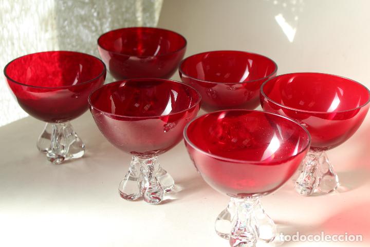 Antig&uuml;edades: 6 copas de cristal de murano - Foto 2