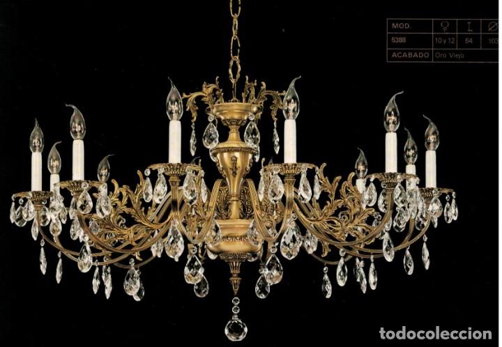 Antig&uuml;edades: L&Aacute;MPARA DE BRONCE y CRISTAL de Peris Andreu - Foto 1