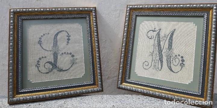 Antiquit&eacute;s: Pareja de cuadros de Punto de cruz