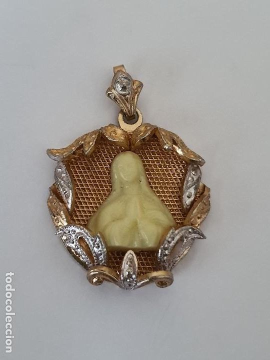 Antig&uuml;edades: ANTIGUA MEDALLA CON VIRGEN - Foto 1