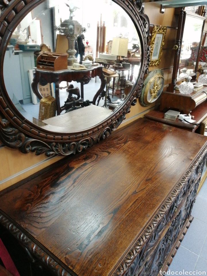 Antig&uuml;edades: C&oacute;moda antigua Lister con espejo - Foto 2